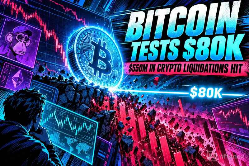 Bitcoin testuje 80 000 USD przy likwidacjach krypto o wartości 550 mln USD