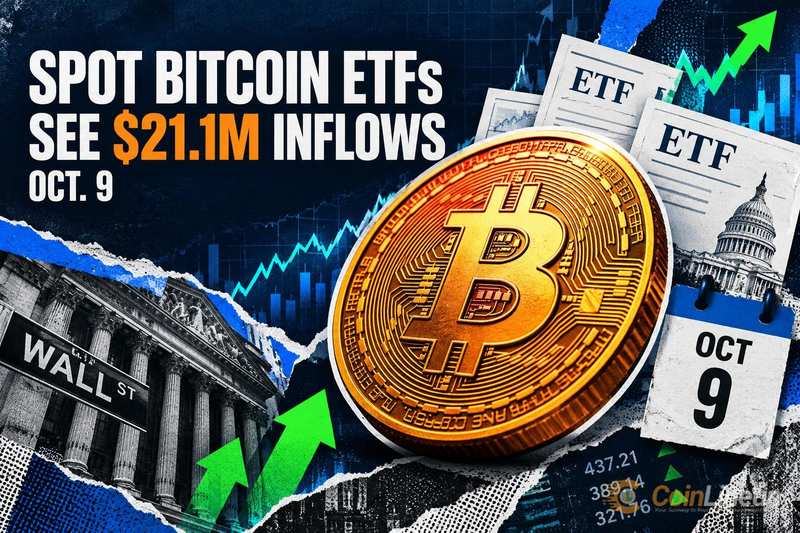 Спотовые BTC-ETF США получили чистый приток в $21,1 млн 9 октября после двух дней оттока