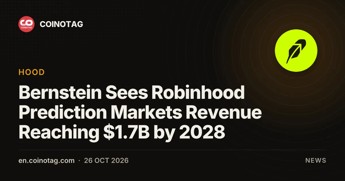 Bernstein prevede ricavi di 1,7 miliardi di dollari dai mercati predittivi di Robinhood entro il 2028