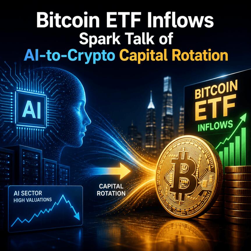 Bitcoin-ETF-Zuflüsse entfachen Diskussion über Kapitalrotation von KI zu Krypto