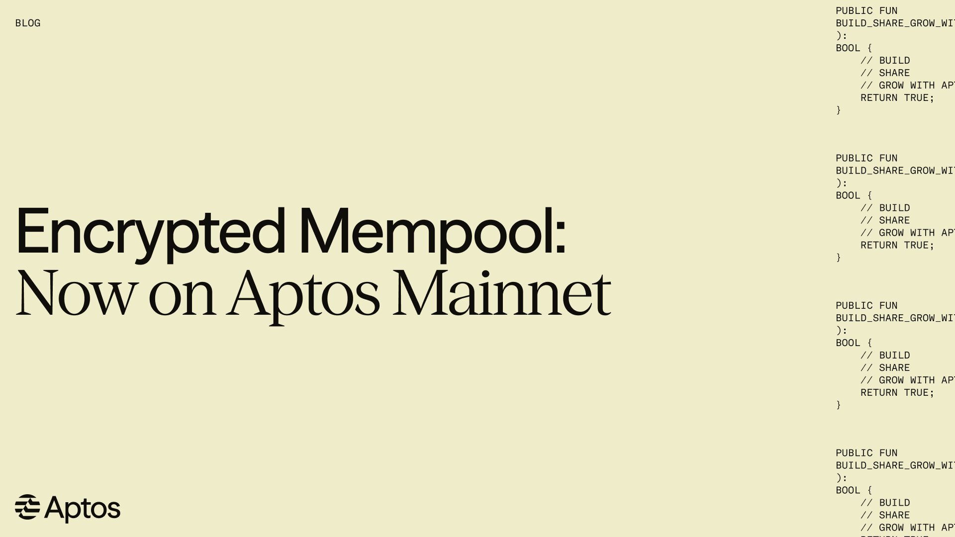 Zaszyfrowany mempool Aptos uruchomiony w mainnecie, chroniący transakcje przed botami MEV z opóźnieniem 20 ms