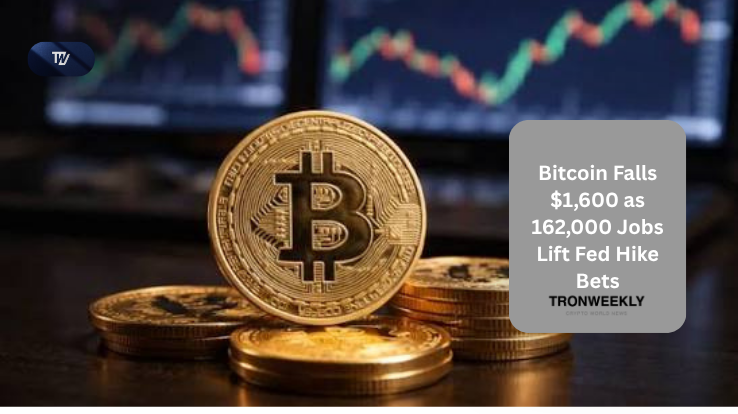 Bitcoin Slides $1,600 as 162,000 U.S. Jobs Strengthen Fed Hike Bets