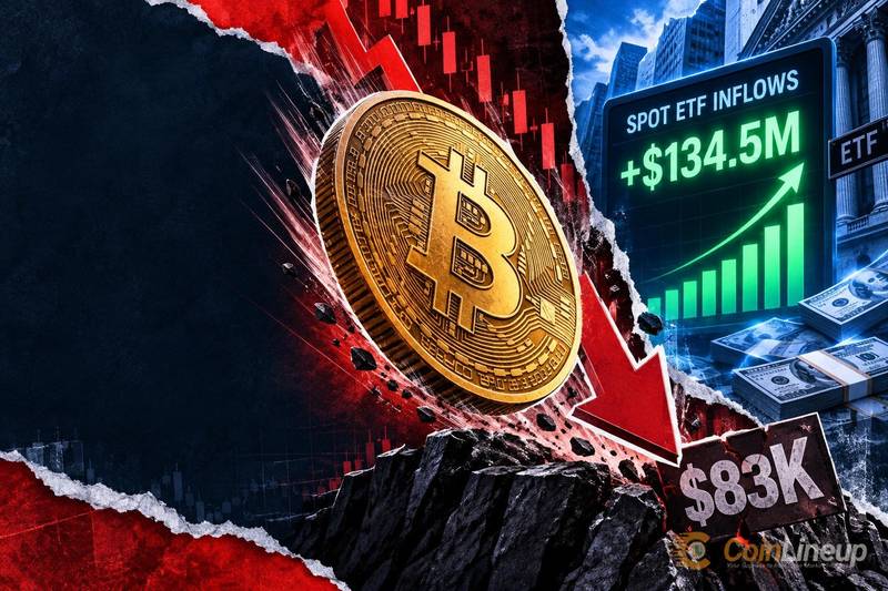 Биткоин опустился ниже $83 000 на фоне притока $134,5 млн в спотовые ETF США