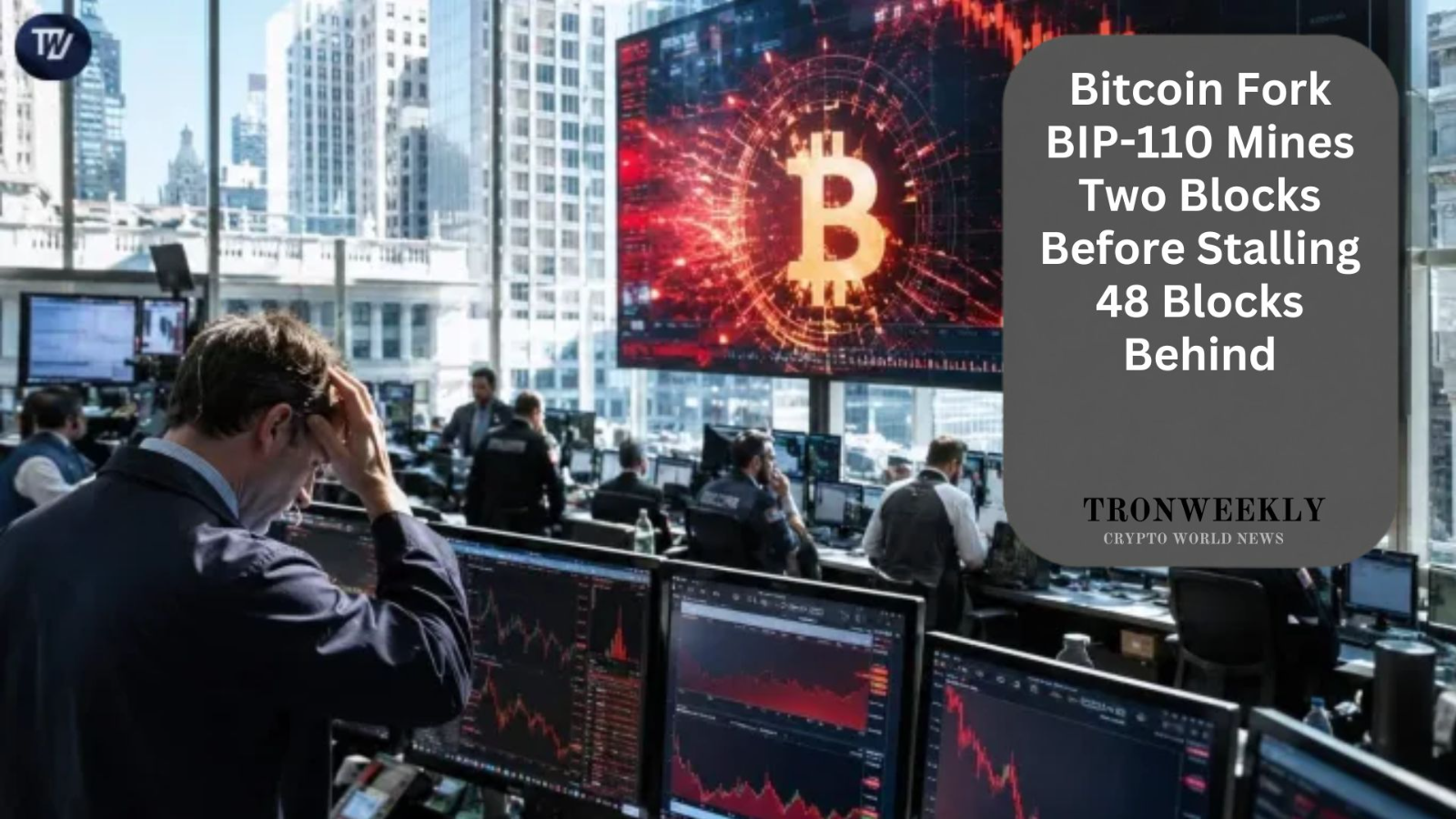 Fork BIP-110 mniejszościowy zatrzymuje się po wydobyciu zaledwie dwóch bloków i pozostaje 48 bloków w tyle za Bitcoinem