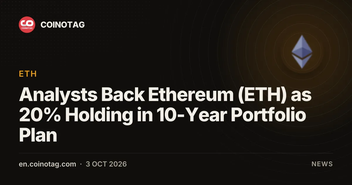 Аналитики называют Ethereum (ETH) активом с долей 20% в десятилетнем портфельном плане