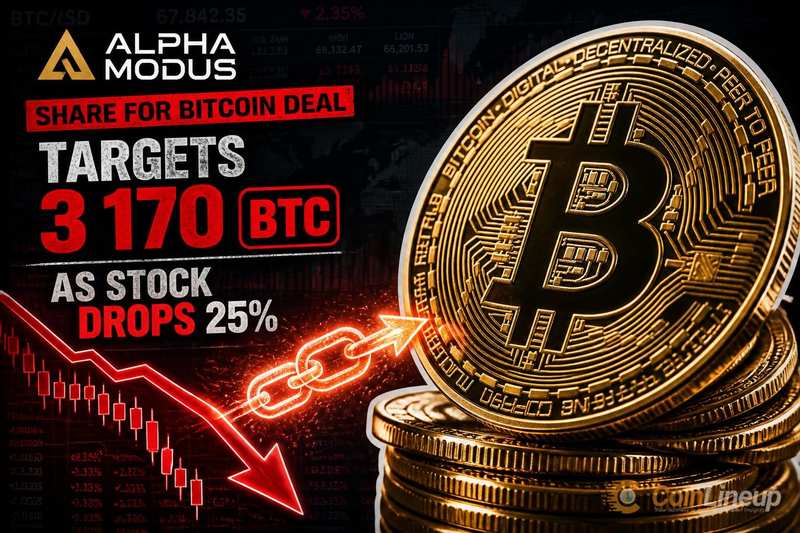 Alpha Modus продвигает сделку обмена акций на биткоины на 3 170 BTC на фоне падения акций на 25%