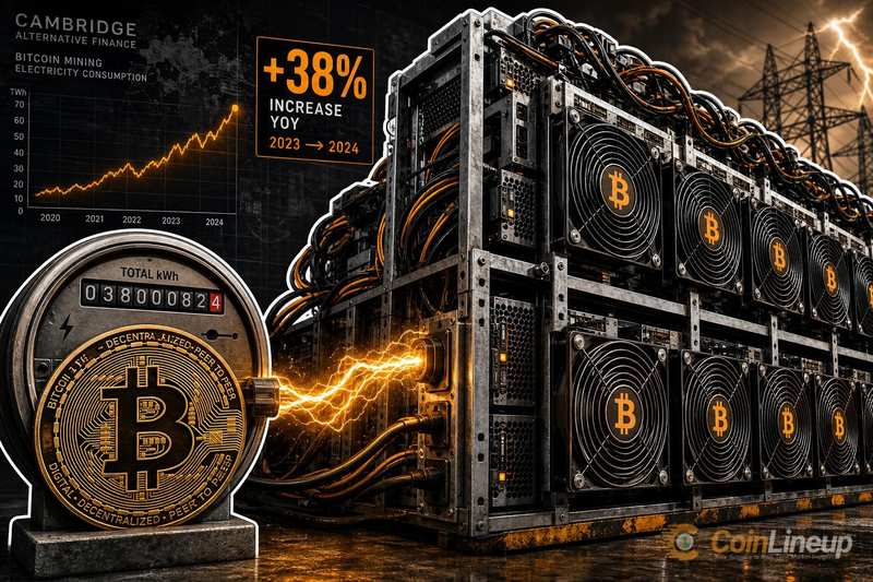 Данные Cambridge показывают: энергопотребление майнинга Bitcoin выросло на 38%, а гидроэнергетика обошла газ