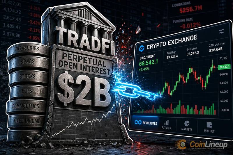 El interés abierto en perpetuos de TradFi alcanza $2 mil millones en los exchanges de criptomonedas