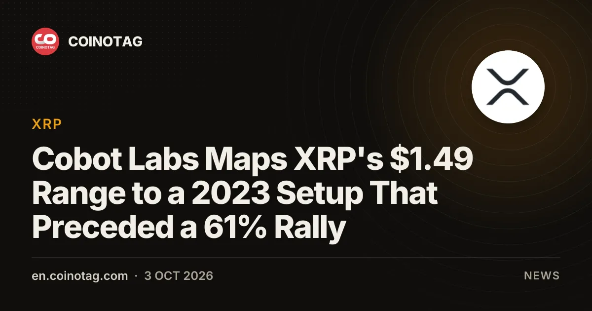 Cobot Labs: диапазон XRP около $1,49 повторяет сетап 2023 года, за которым последовал рост на 61%