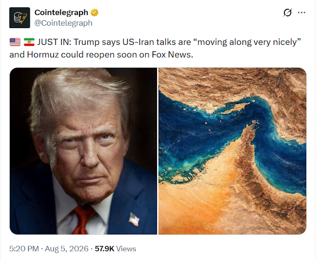 Trump Says U.S.–Iran Talks 'Moving Along Very Nicely,' Hints Strait of Hormuz Could Reopen Soon