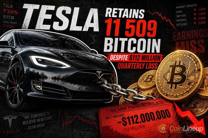 Tesla сохраняет 11 509 Bitcoin на балансе, несмотря на квартальный убыток в размере $112 млн
