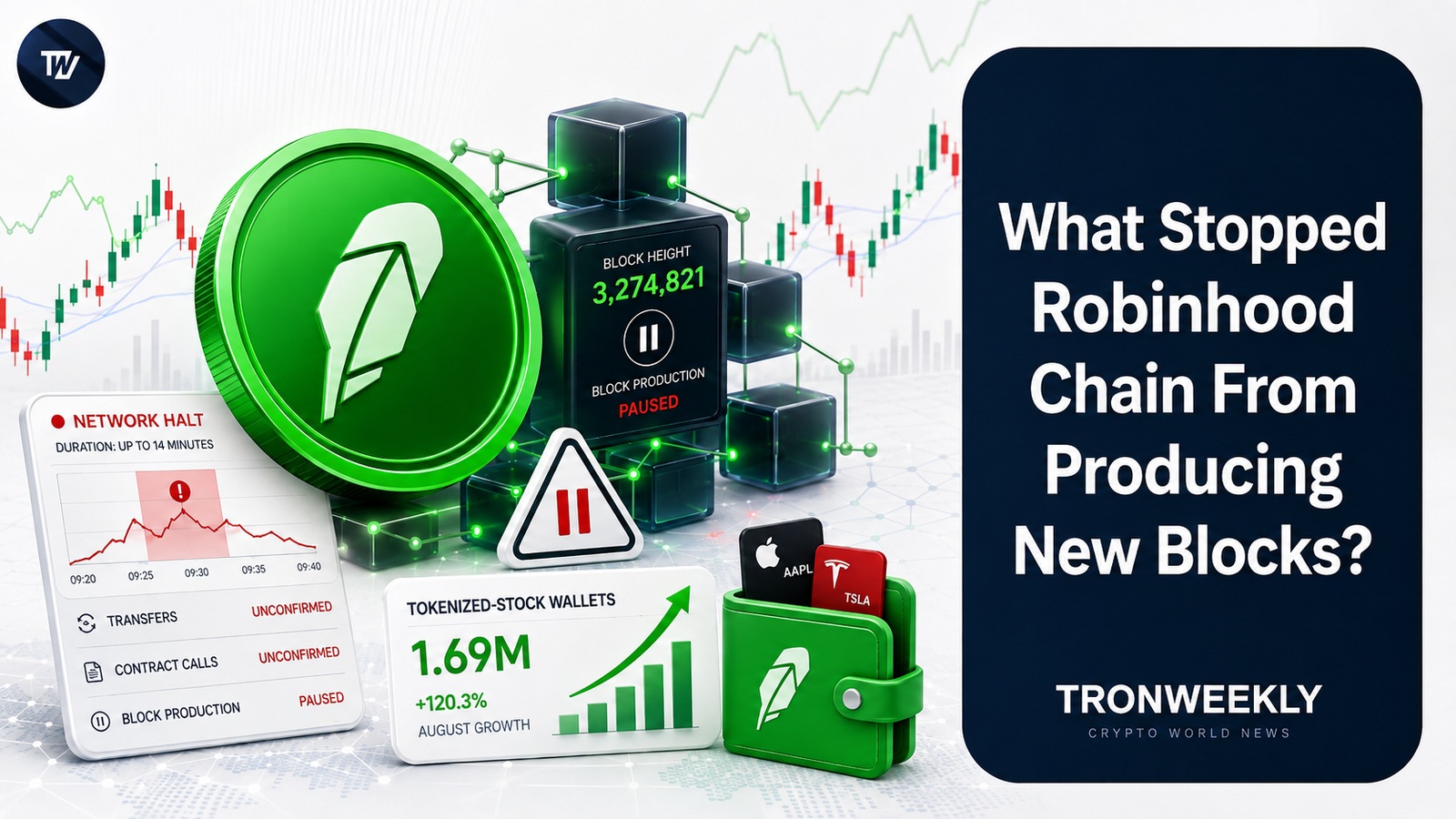 Robinhood Chain wznowiła produkcję bloków po 10-minutowej awarii, która zatrzymała potwierdzanie transakcji