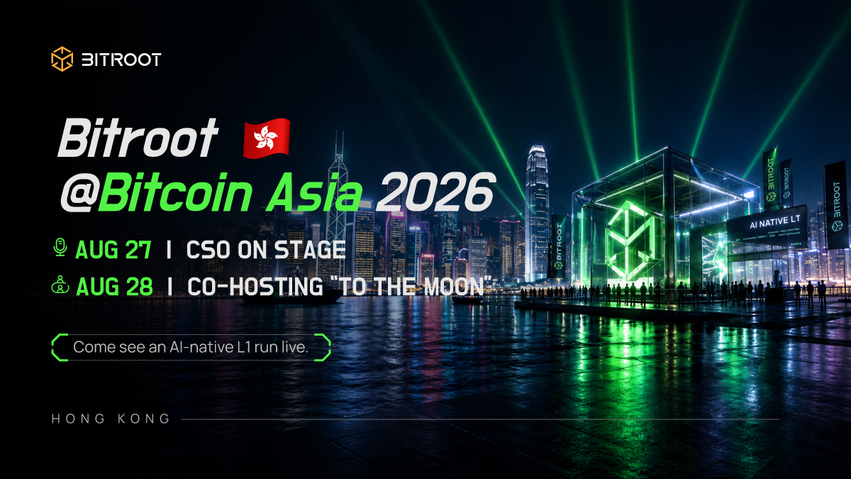 Bitroot демонстрирует AI Layer-1 с Parallel-EVM и пропускной способностью 100,000 TPS на Bitcoin Asia 2026, приближаясь к запуску mainnet
