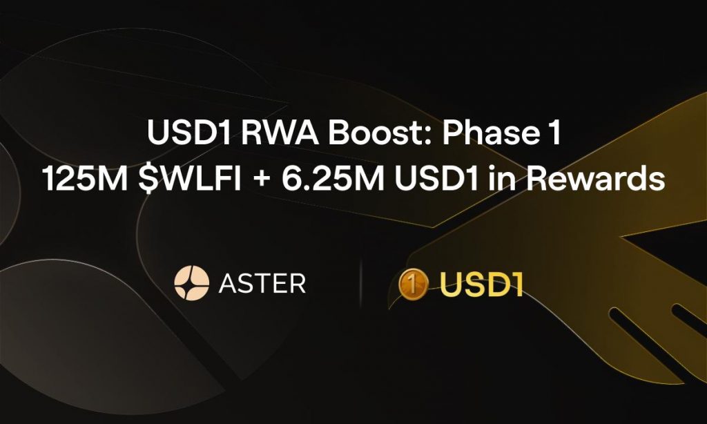 Aster и World Liberty Financial запускают USD1 RWA Boost Phase 1 с наградами в размере 125 млн WLFI и 6,25 млн USD1
