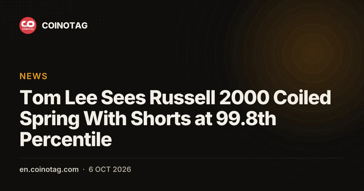 Tom Lee: Russell 2000 jak 'napięta sprężyna', gdy krótkie pozycje na 99.8 percentylu