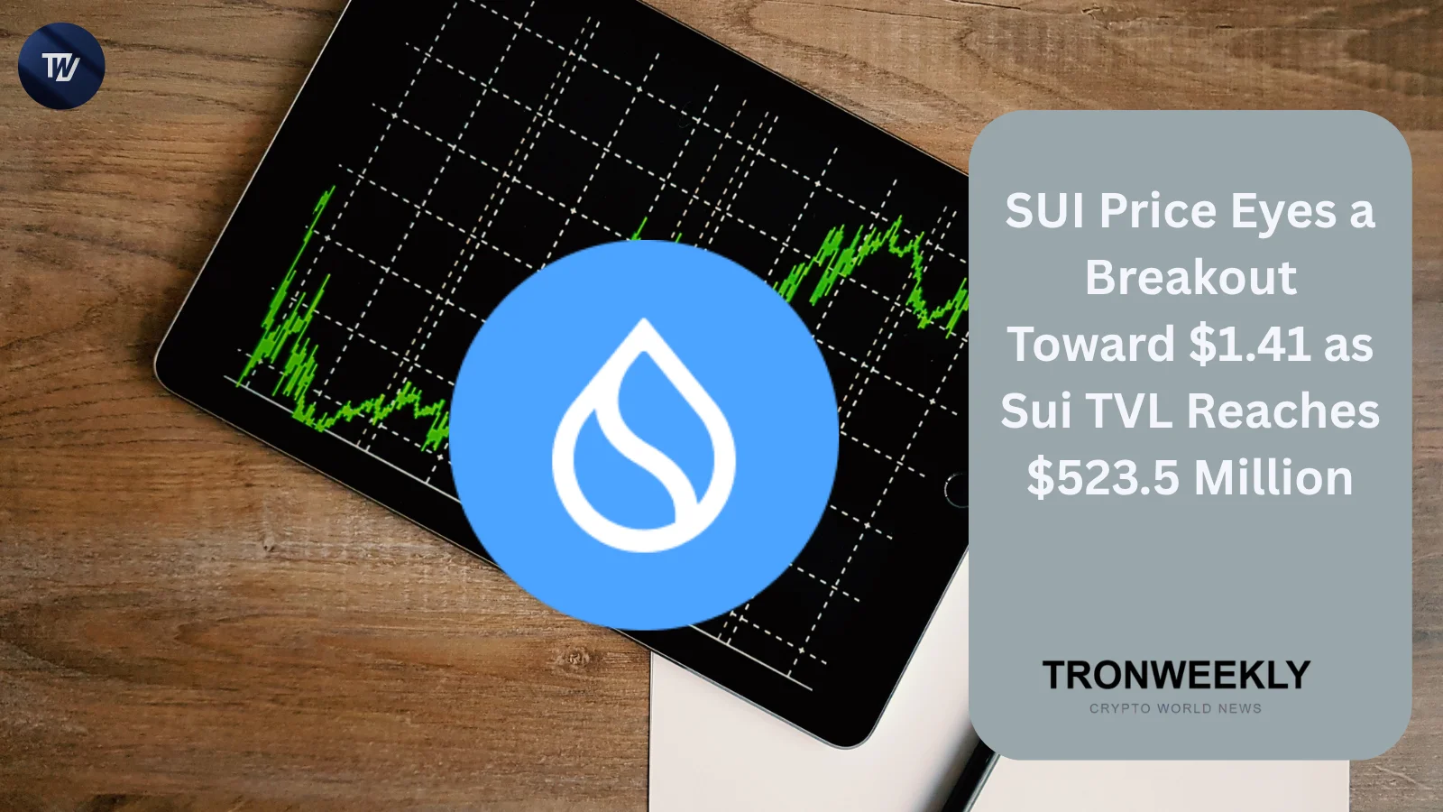 Цена SUI нацелена на прорыв к $1,41, поскольку TVL Sui достиг $523,5 млн