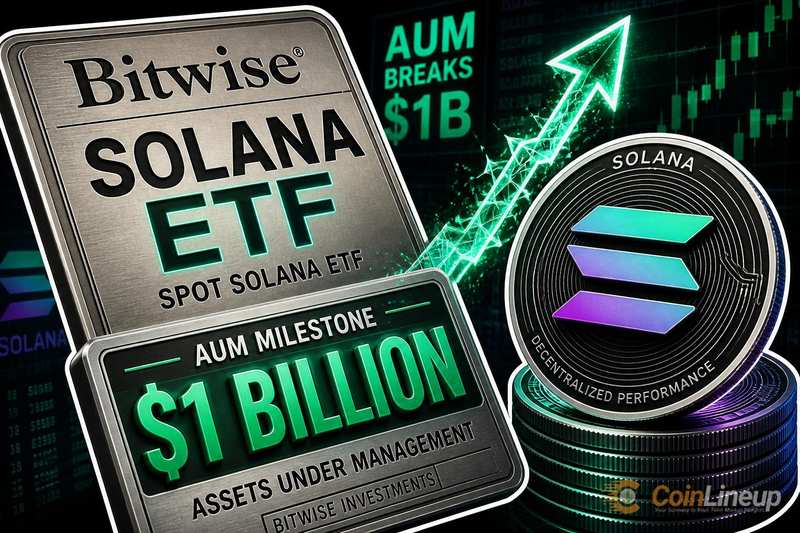 Bitwise Solana Fund Becomes First Solana ETF to Reach $1 Billion in Assets Under Management