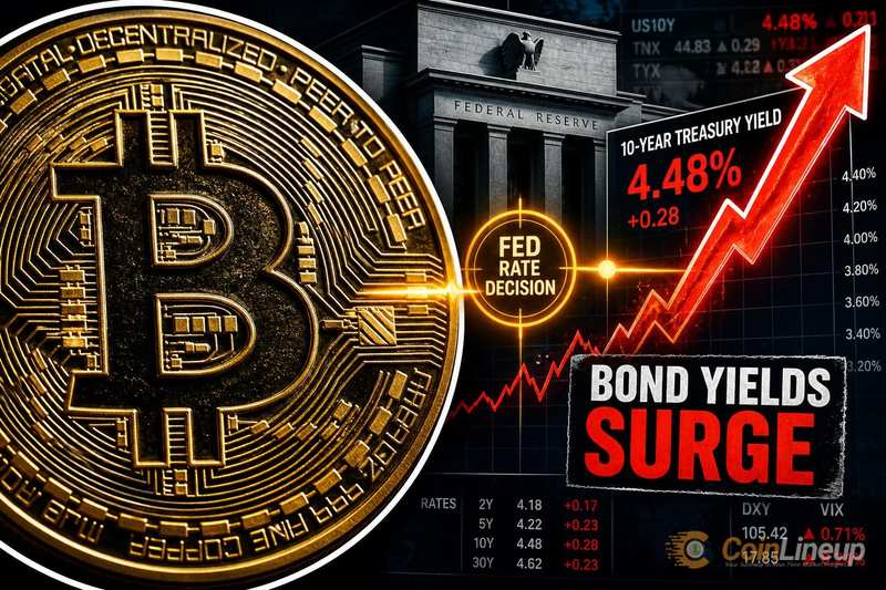 Decyzja Fed w centrum uwagi, podczas gdy Bitcoin utrzymuje stabilność, a rentowność obligacji gwałtownie rośnie