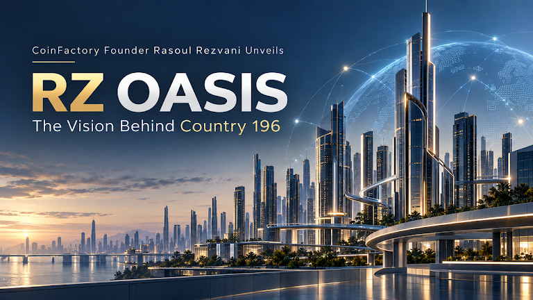 CoinFactory-Gründer Rasoul Rezvani stellt Vision für RZ Oasis vor