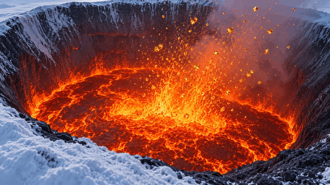 Le volcan Mt. Erebus en Antarctique projette chaque jour des particules microscopiques d’or