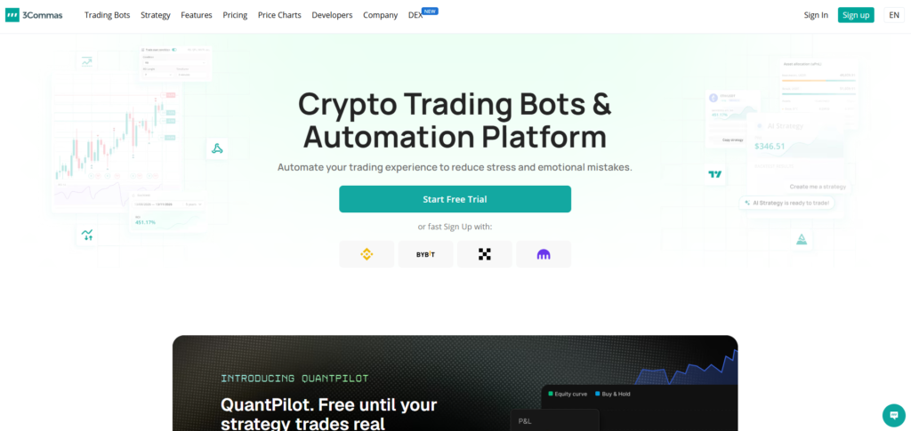 AI暗号資産トレーディングボットレビュー 2026：3Commas、Cryptohopper、Coinrule、Pionex における実行、保管、リスク