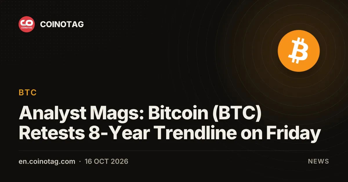 Аналитик Mags: Bitcoin (BTC) повторно тестирует 8-летнюю линию тренда, цена — $81 669