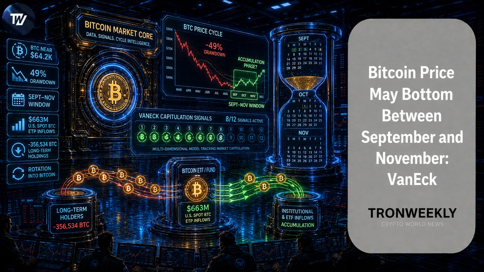 VanEck: Bitcoin może zbliżać się do dołka między wrześniem a listopadem