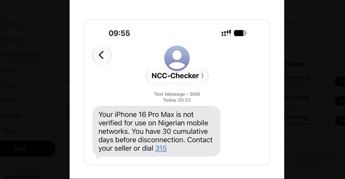 La NCC pronta a disconnettere i telefoni non registrati in Nigeria con l'avvio della campagna di verifica dei dispositivi