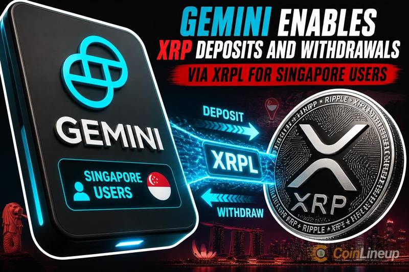 Gemini uruchamia natywne wpłaty i wypłaty XRP przez XRP Ledger dla użytkowników w Singapurze