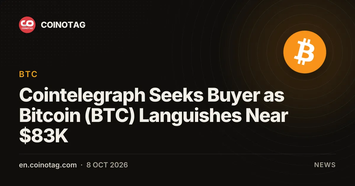 Cointelegraph zou koper zoeken nu Bitcoin (BTC) rond $83K blijft hangen