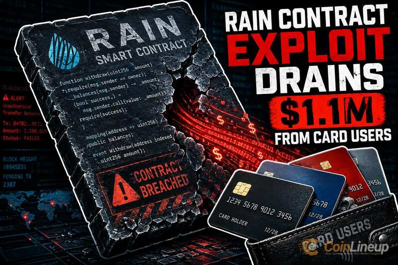 Эксплойт смарт-контракта Rain, как сообщается, вывел $1,1 млн у держателей карт