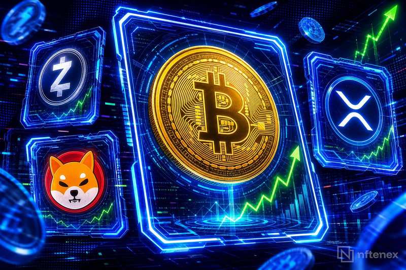 SHIB лидирует в движениях крипторынка 26 июля, пока Bitcoin, XRP и Zcash торгуются сдержанно
