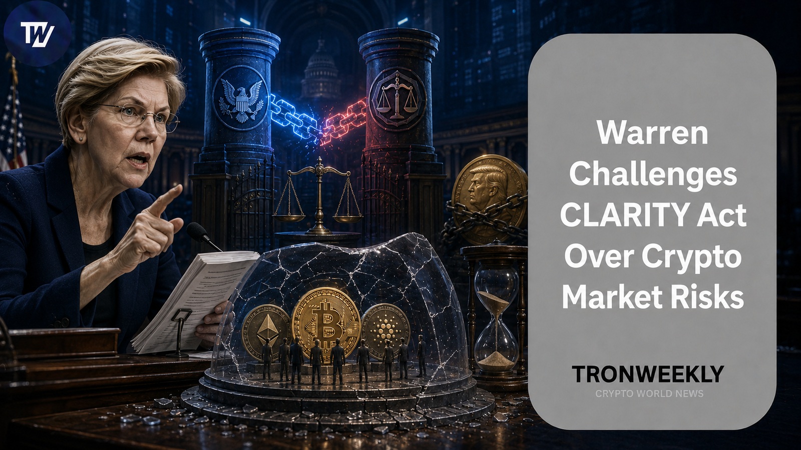 Senator Warren Opposes CLARITY Act in Current Form, Citing Crypto Market Risks and Trump Conflict Concerns