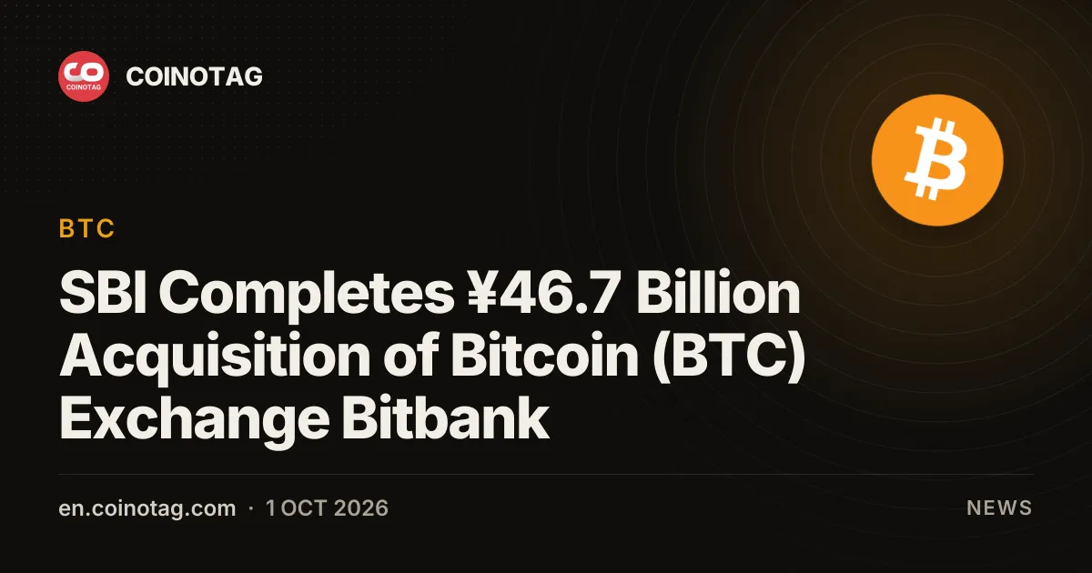 SBI Holdings завершила приобретение биткоин-биржи Bitbank за 46,7 млрд иен