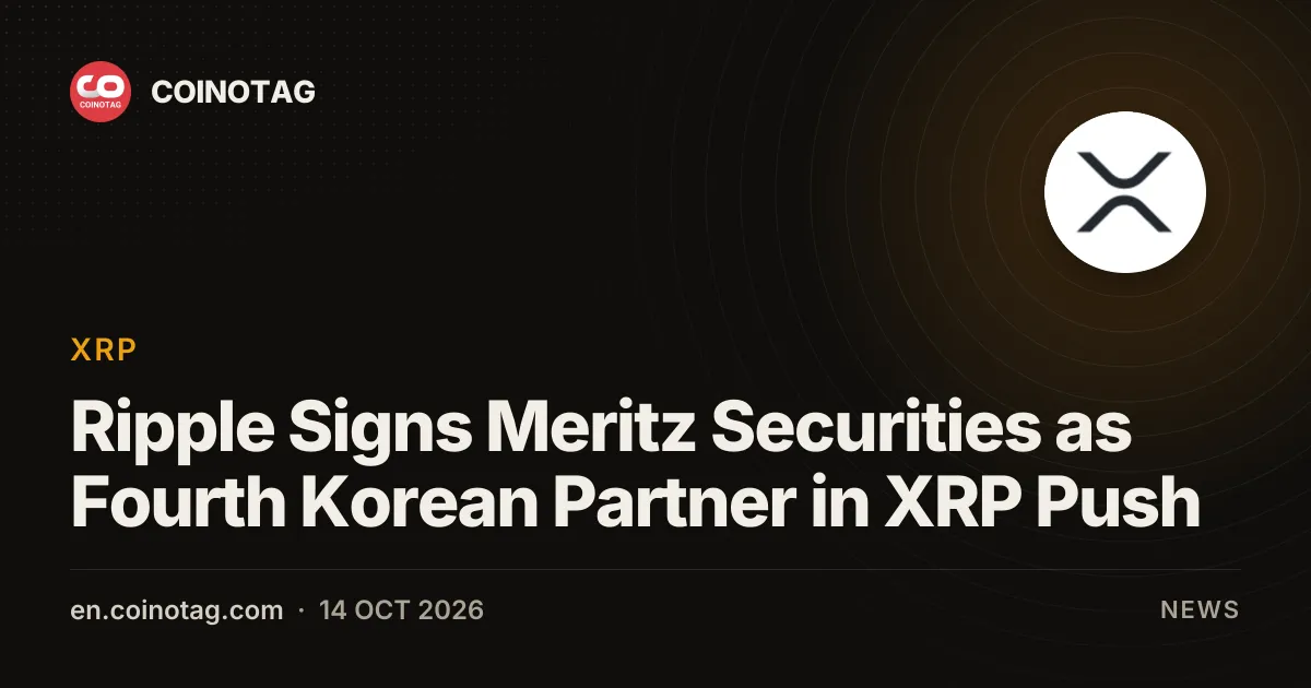 Ripple podpisuje umowę z Meritz Securities jako czwartym koreańskim partnerem w ramach ekspansji XRP