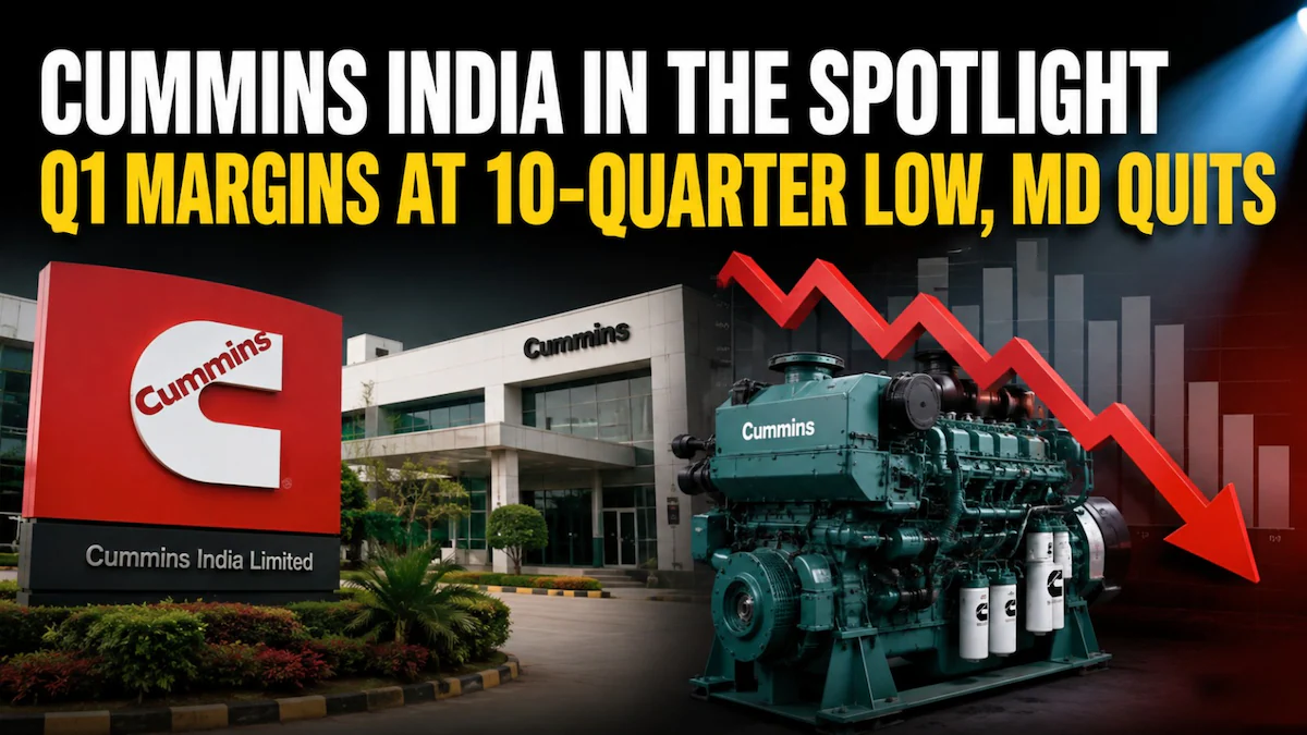 Cummins India Aktien fallen um 5 %, da Q1-Margen auf 10-Quartale-Tief sinken; Managing Director tritt zurück