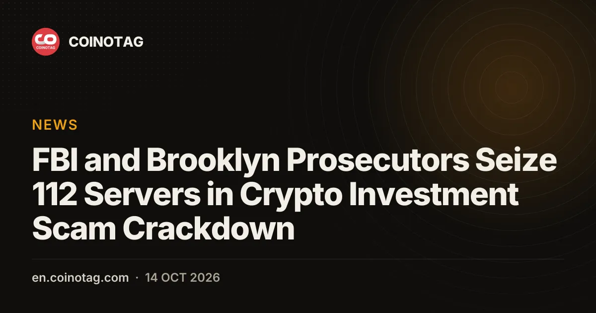 FBI i brooklyńscy prokuratorzy zajęli 112 serwerów w ramach rozgromienia oszustwa inwestycyjnego z kryptowalutami