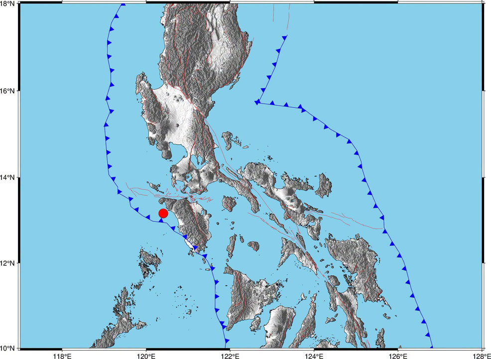 Sismo de magnitud 5.4 sacude Occidental Mindoro; se reportan intensidades en más de una docena de zonas