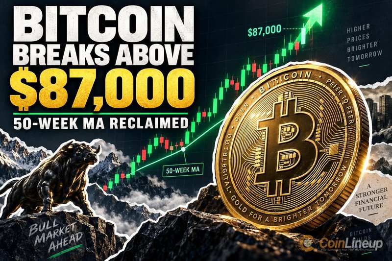 Bitcoin bije poziom 87 000 $ po odzyskaniu 50-tygodniowej średniej kroczącej