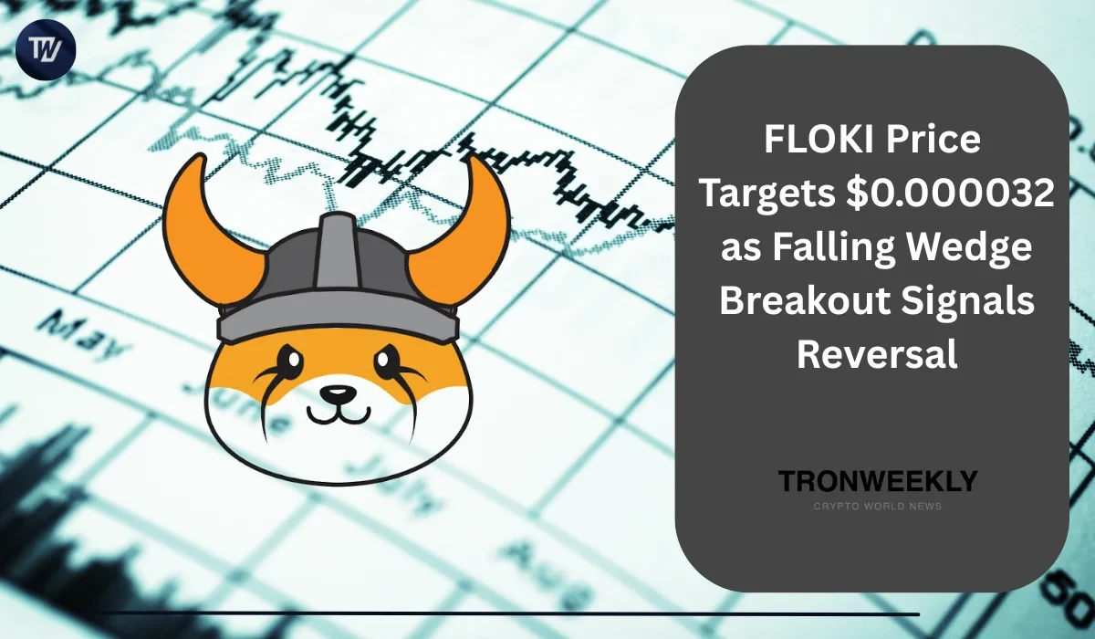 FLOKI punta a $0.000032 mentre l’impostazione di breakout dal falling wedge attira l’attenzione