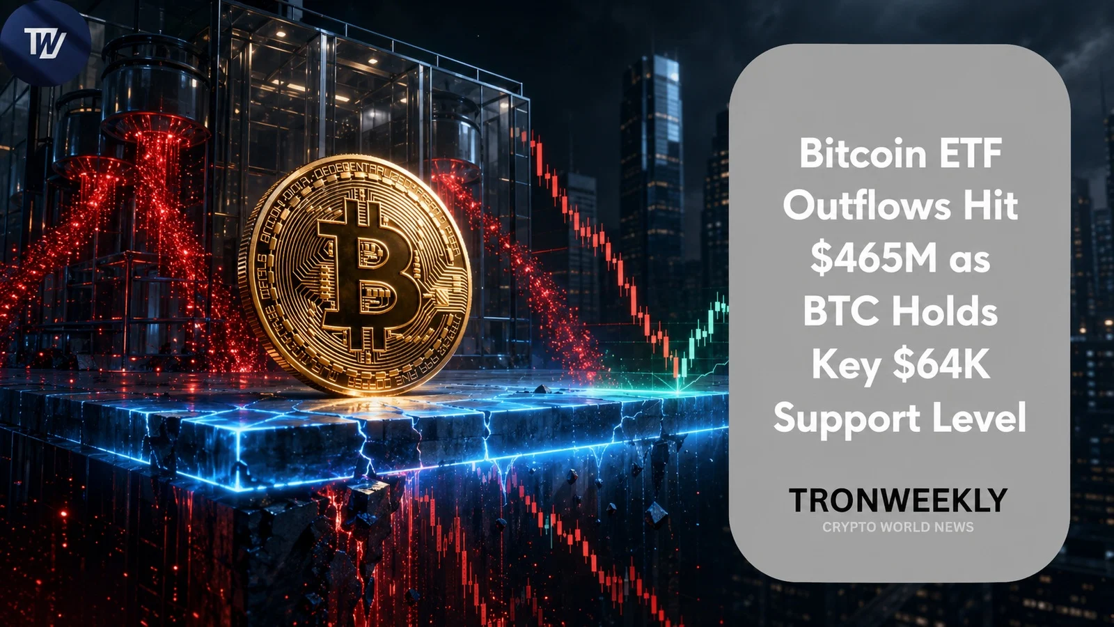 比特幣 ETF 資金流出達 4.65 億美元，BTC 仍守住 6.5 萬美元支撐