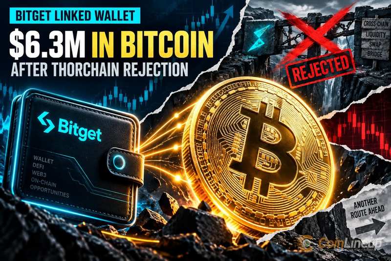Portemonnee gelinkt aan Bitget zet $6,3 miljoen in Bitcoin nadat THORChain-freezeverzoek is afgewezen