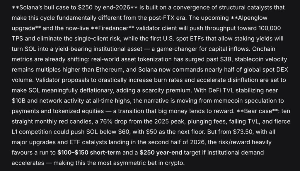 L'IA DeepSeek fixe un objectif de prix audacieux pour Solana à 250 $ d'ici fin 2026, alors que les mises à niveau du réseau et les catalyseurs ETF convergent