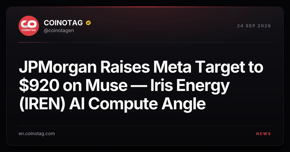 JPMorgan повысил целевую цену Meta до $920 на фоне ИИ-агента Muse: на Connect представлены VR-очки и Muse Charm