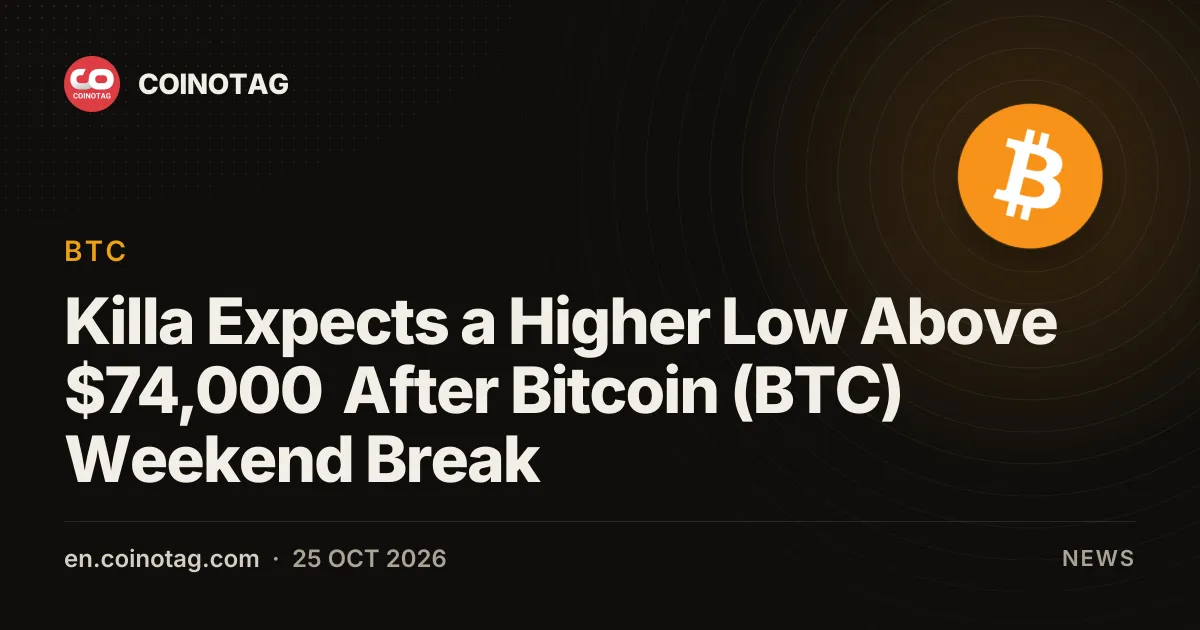 Аналитик Killa ожидает более высокий минимум Bitcoin (BTC) выше $74,000 после выходного пробоя
