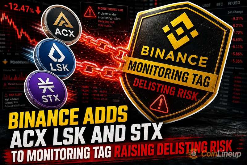 Binance добавила ACX, LSK и STX в список Monitoring Tag для токенов с повышенным риском