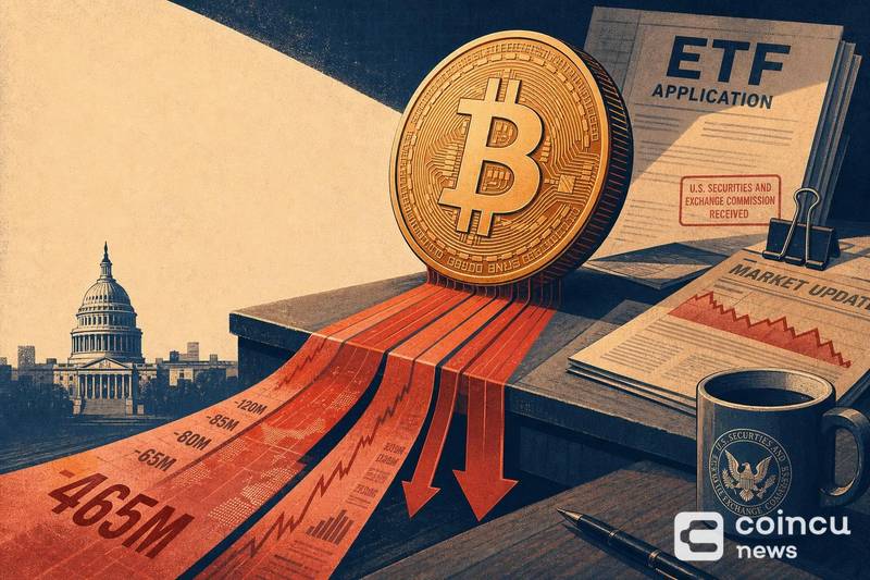 Les ETF Bitcoin spot américains enregistrent un deuxième jour consécutif de sorties nettes de 465 millions de dollars