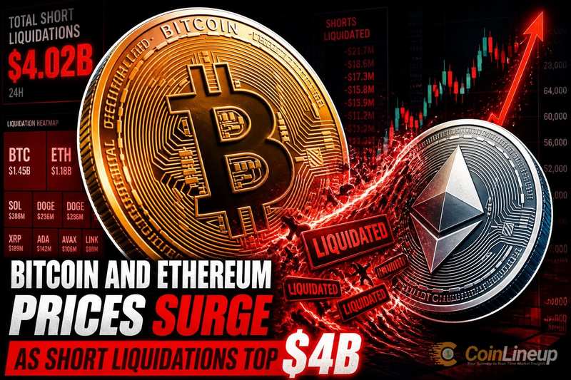Prijzen van Bitcoin en Ethereum stijgen scherp terwijl short-liquidaties $4 miljard overschrijden