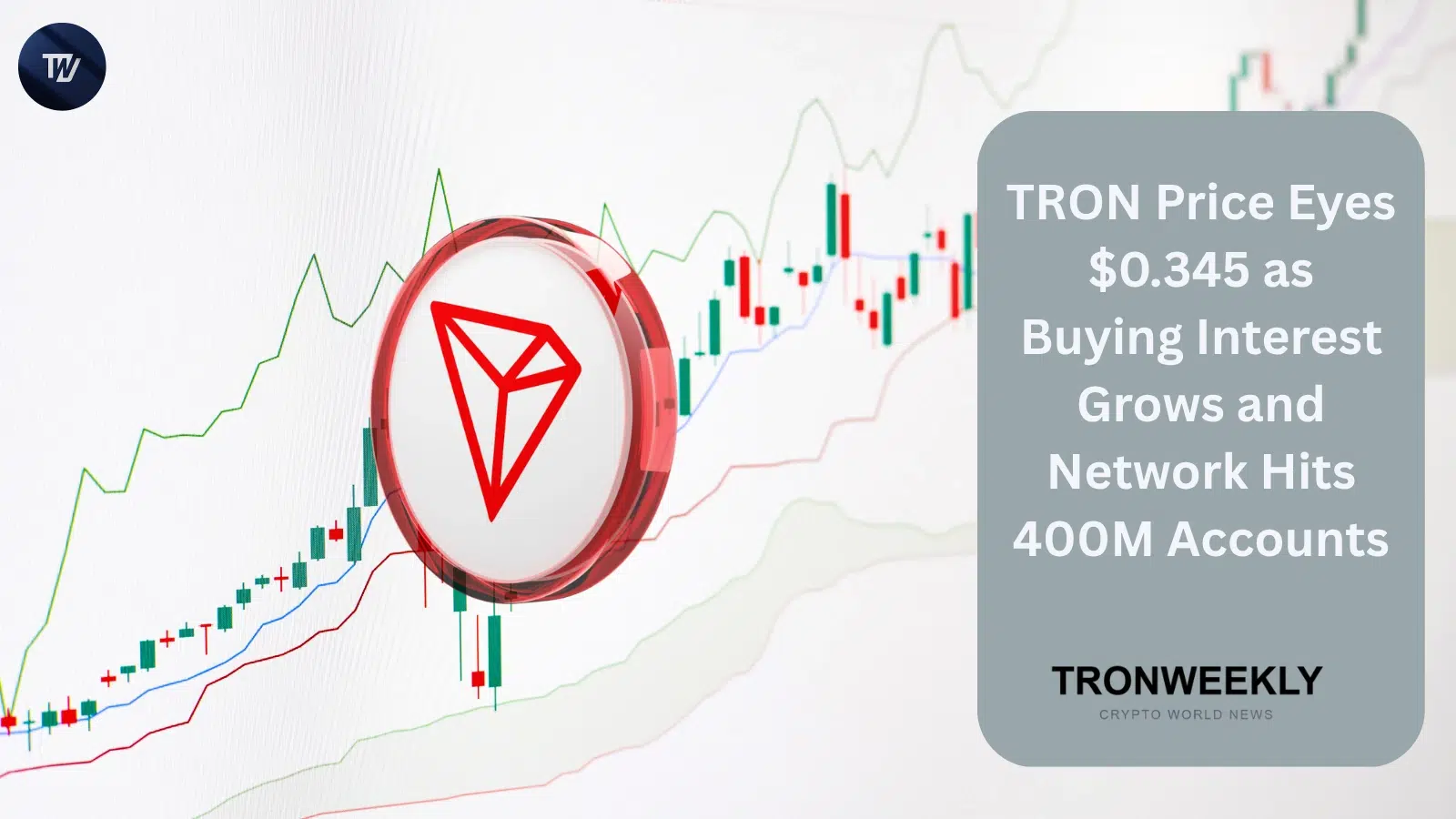 Цена TRON (TRX) нацелена на $0.345 на фоне роста покупательского интереса и превышения сетью 400 миллионов аккаунтов