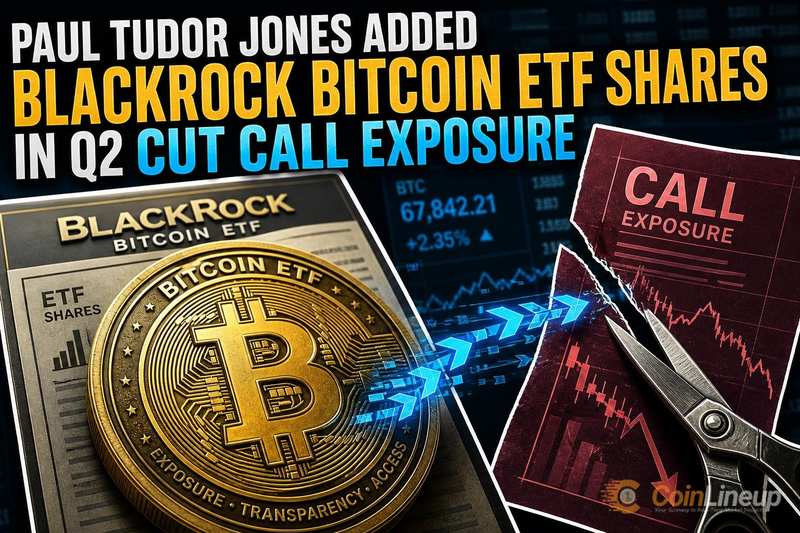 Пол Тюдор Джонс нарастил долю в биткоин-ETF BlackRock во втором квартале, сократив эквивалентную колл-экспозицию